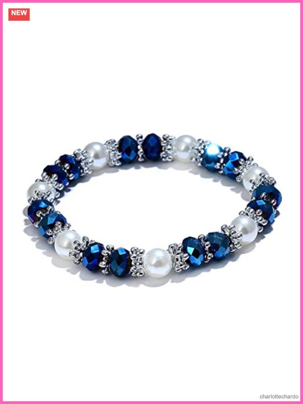 Rhinestone Faux Pearl Bangle Bracelet Women Stylish Jewelry Gift